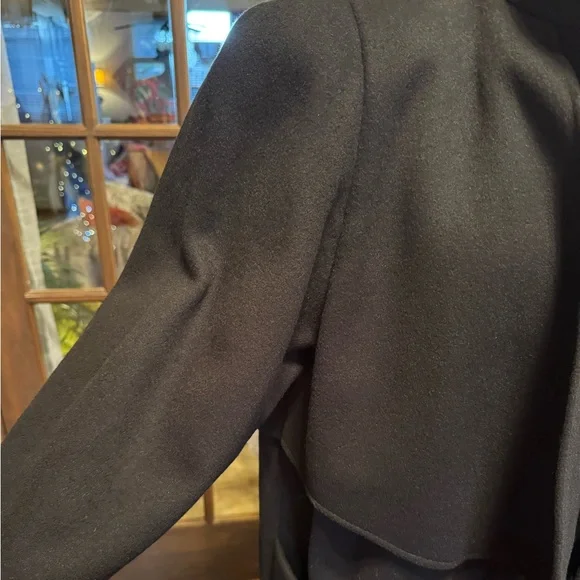 Electre Paris Vintage Black Pure Wool Long Maxi Coat See Measurements - Picture 6 of 16